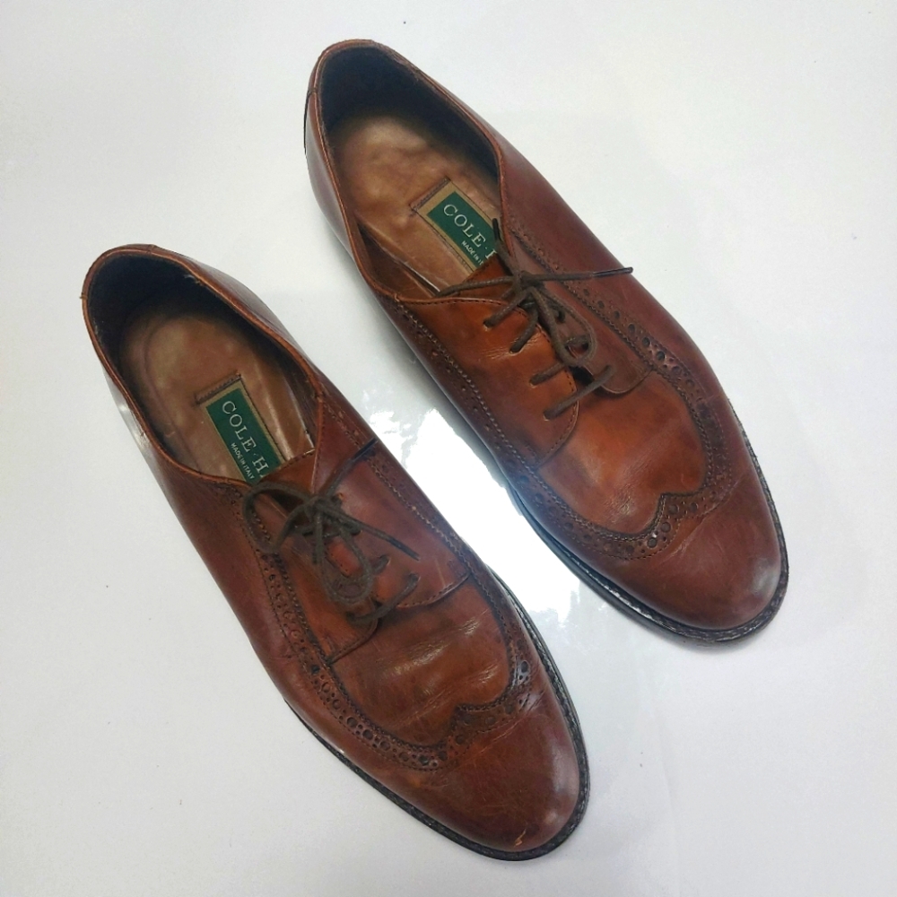 Cole Haan Vibram, Men's Leather Lace-up Dress Shoes Size 8.5M